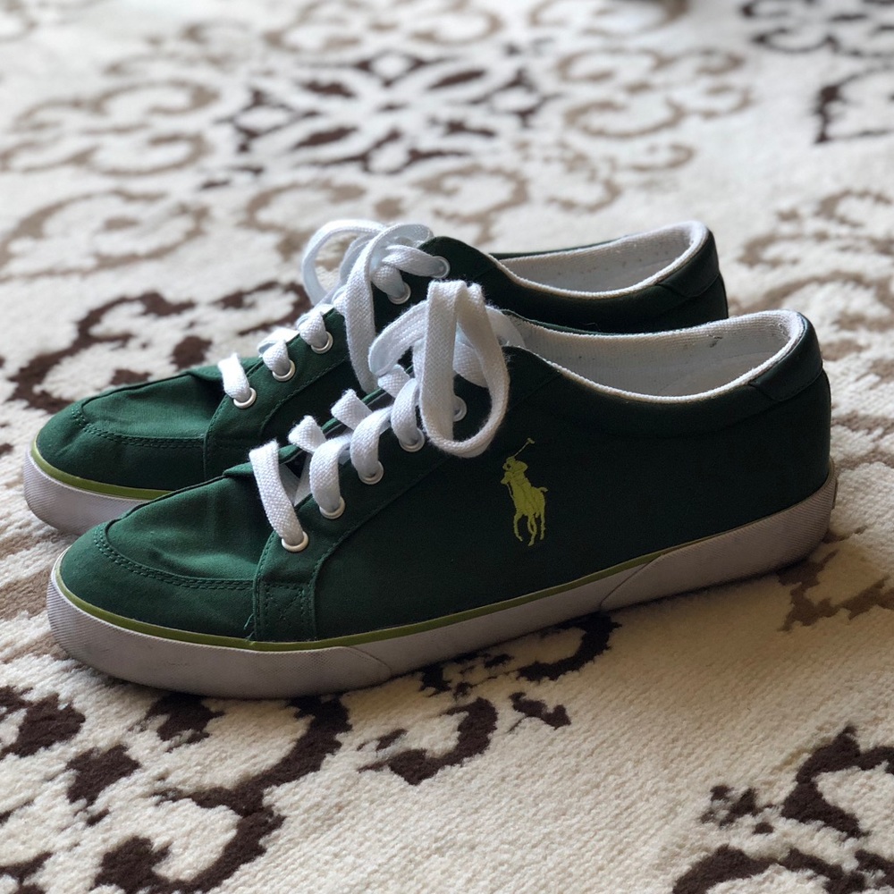 Men’s Green Canvas Ralph Lauren Sneakers